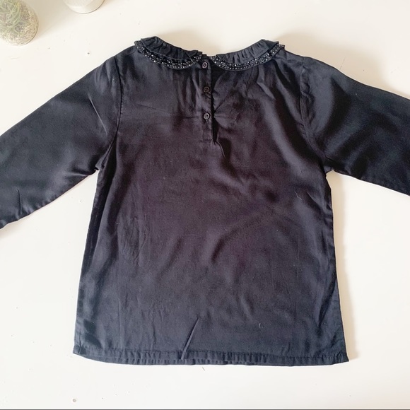 C de C New Viscose Black Beaded Peter Pan Collar Top NWT - Picture 6 of 15